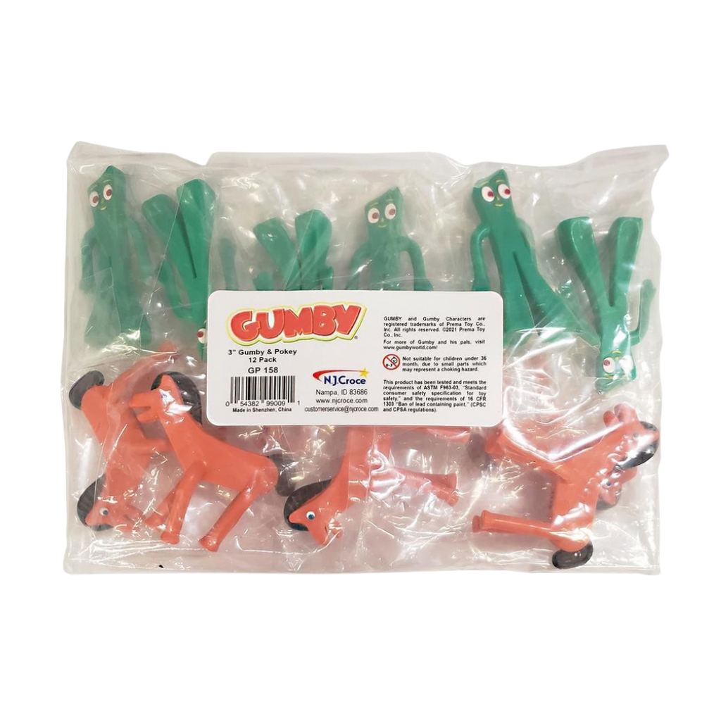 #GP 158 Gumby & Pokey 3" Bendable Figures – 12-Pack Bulk Set. Min Qty 1