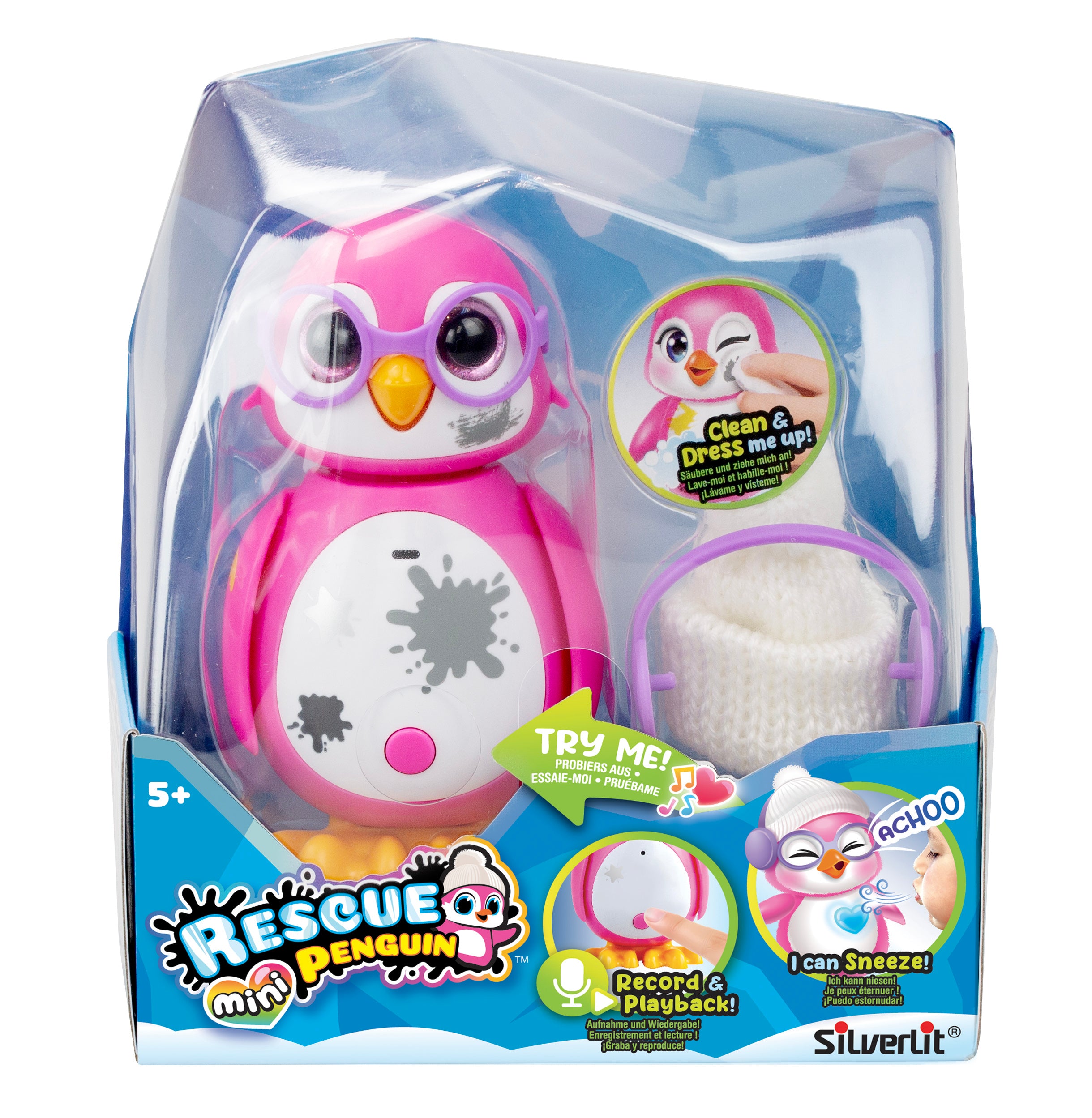 #88640 Rescue Mini Penguin Interactive Toy Assortment (Black, Blue & Pink).       Min Qty 12