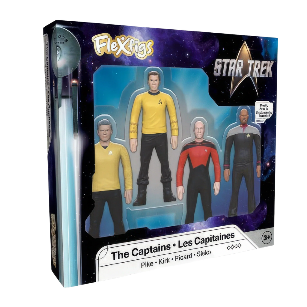 #55252 FlexFigs™ Star Trek™ Captains 4-Pack Bendable Figures.      Min Qty 2