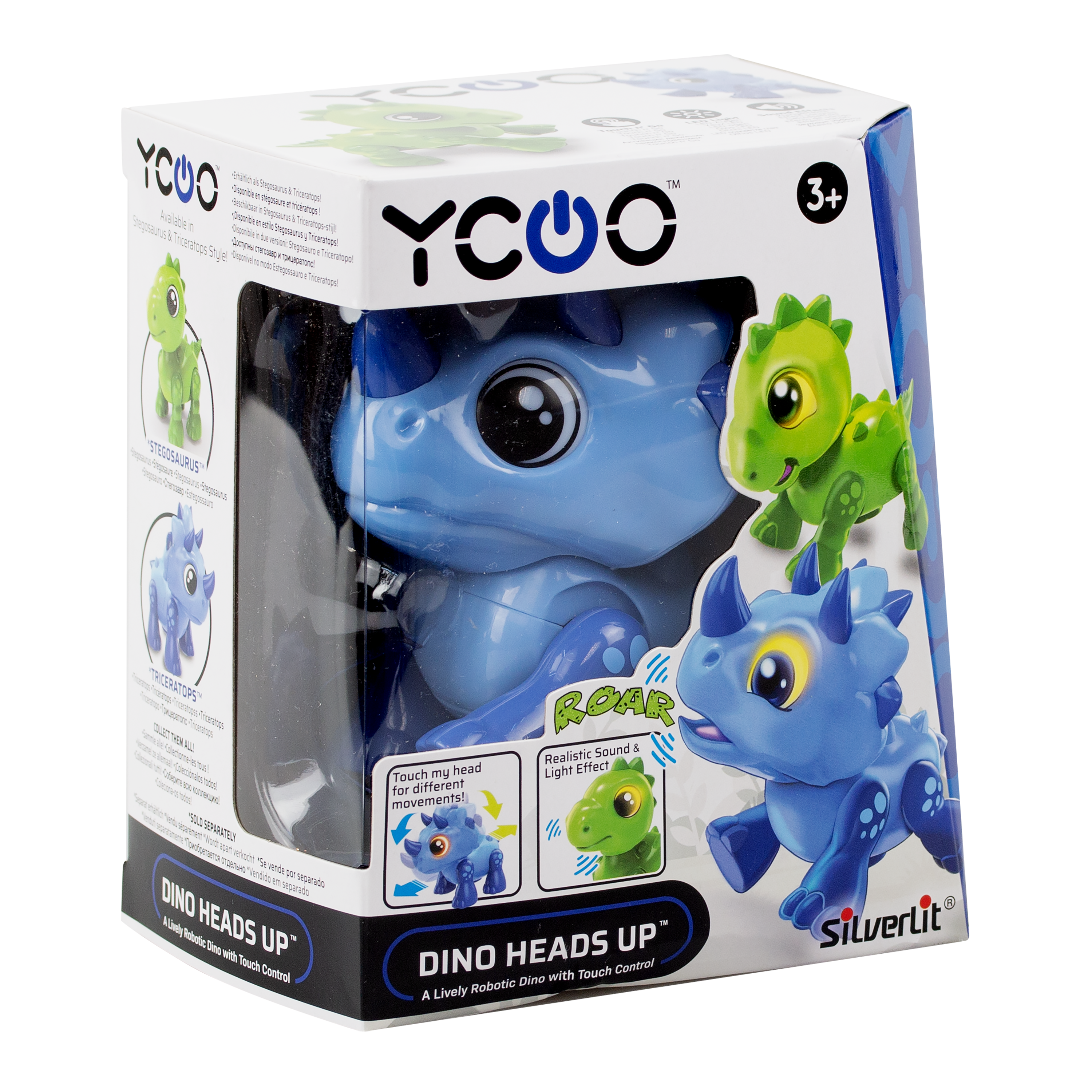 #88593 Dino Heads Up Interactive Blue Triceratops Toy.     Min Qty 12