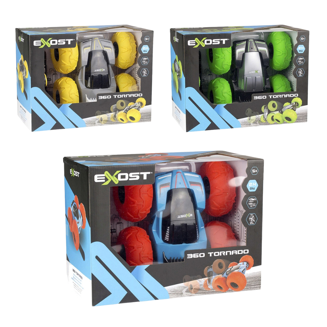 #20266 Exost 360 Tornado R/C Stunt Car Assortment (Red, Green & Yellow).      Min Qty 3