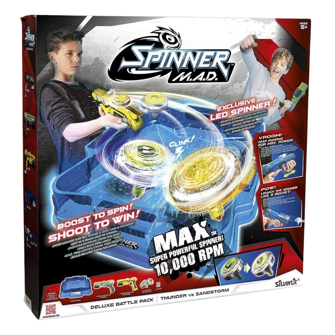 #86331HK Spinner M.A.D. Deluxe Battle Pack – Thunder vs Sandstorm.    Min Qty 3